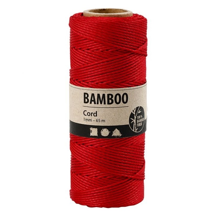 Točený bambusový špagát - 65 m / červená