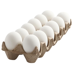 Biele plastové vajíčka - 12 ks / 6 cm