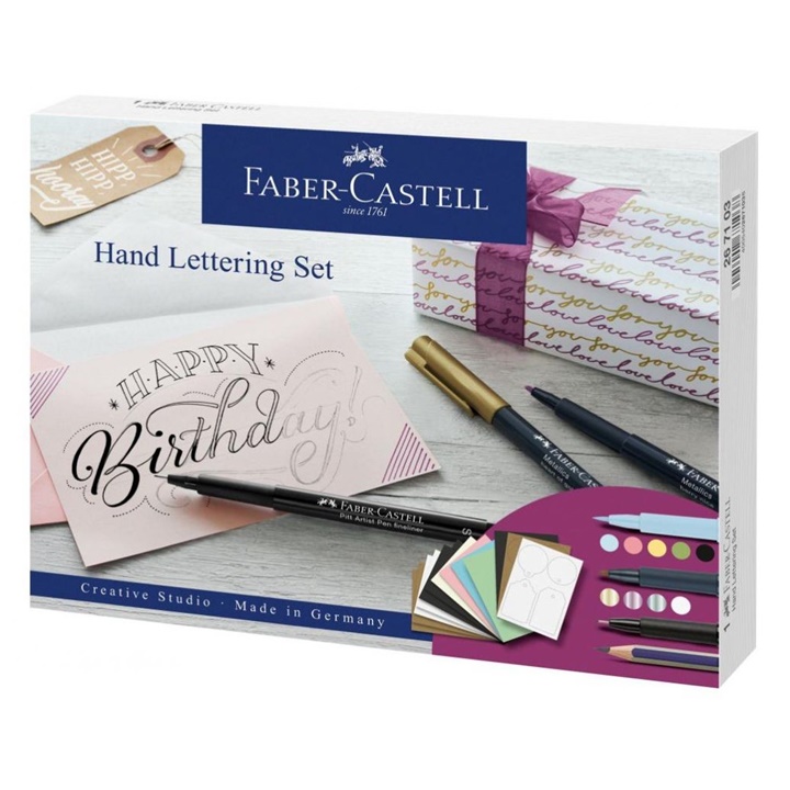 Súprava na hand lettering Faber-Castell  / darčekový set 12 ks