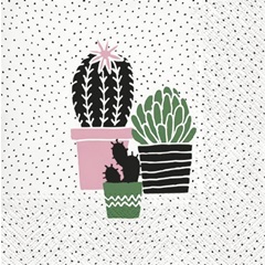 Servítky na dekupáž Cactus on Dots rose - 1 ks