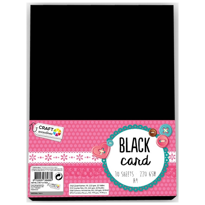 Kreatívny kartón Craft Sensations A4 Black – 10 listový