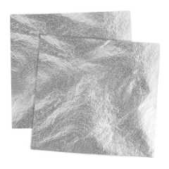 Metalické plátky imitácia hliníka 14x14 cm / 100 listov