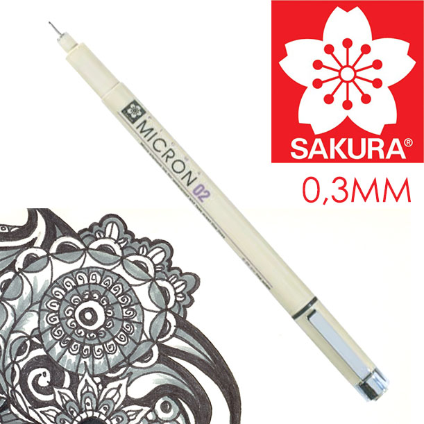 Technické pero SAKURA Pigma Micron čierna 02 - 0.3 mm 
