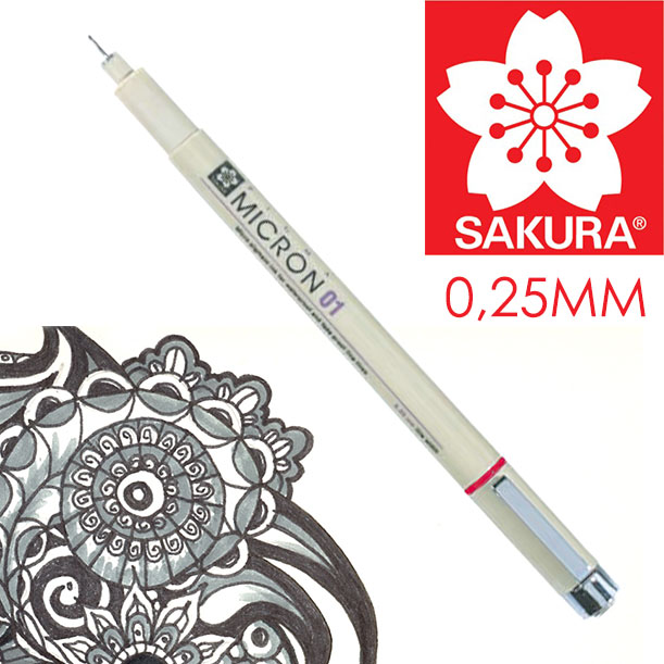 Technické pero SAKURA Pigma Micron čierna 01 - 0.25 mm