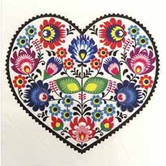Servítky na DEKUPÁŽ - Heart - 1 ks 