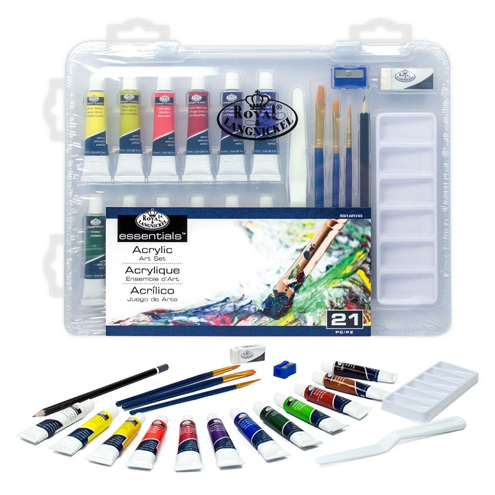 Sada akrylových farieb Essentials v kufríku / 21 dielna