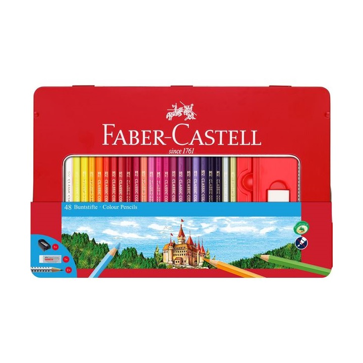 Pastelky Faber-Castell set 48 farebné v plechu s okienkom