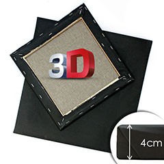 3D Čierne maliarske plátno na ráme PROFI - rôzne rozmery