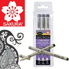 Sada technických pier SAKURA Pigma Micron / 3 dielna