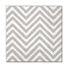 Servítky na dekupáž - Big Chevron Gray - 1 ks