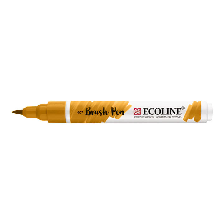 Akvarelové pero Ecoline brush pen / sytá okrová 407