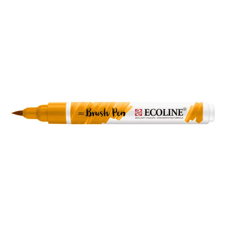 Akvarelové pero Ecoline brush pen / sytá žltá 202