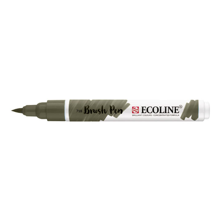 Akvarelové pero Ecoline brush pen / teplá sivá 718