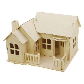 Drevený domček - 3D stavebnica
