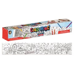 Omaľovánka na rolke 2.5 m x 42 cm + 6 farebných ceruziek