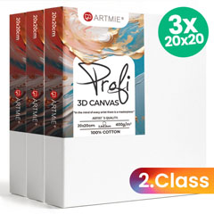 Sada ARTMIE 3D maliarskeho plátna 3 ks - 2. akosť - 20x20 cm