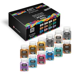 Sada metalických akrylových farieb ACRYL PRO Kompozit 12x20 ml