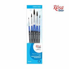 Sada okrúhlych štetcov na akvarel ROSA Studio 5 ks