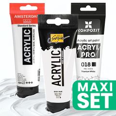 Výhodná sada 3 akrylových bielych farieb - Amsterdam, Kompozit, Solo Goya
